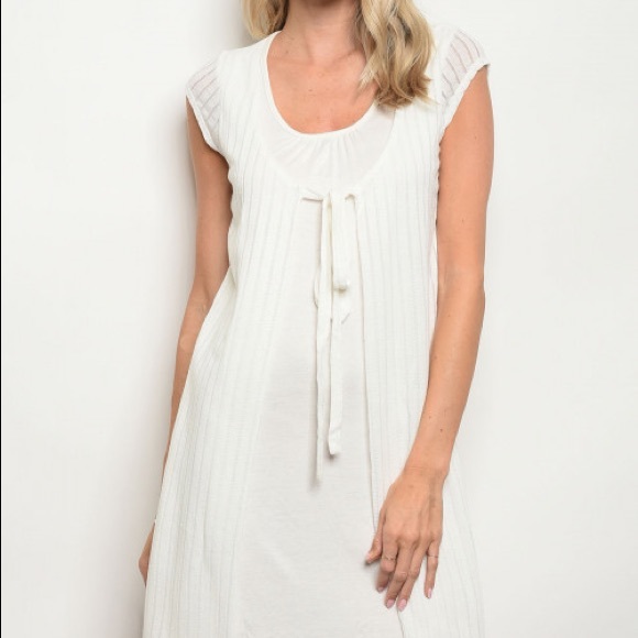 💕 Layered Front Tie Midi Dress - Picture 2 of 7